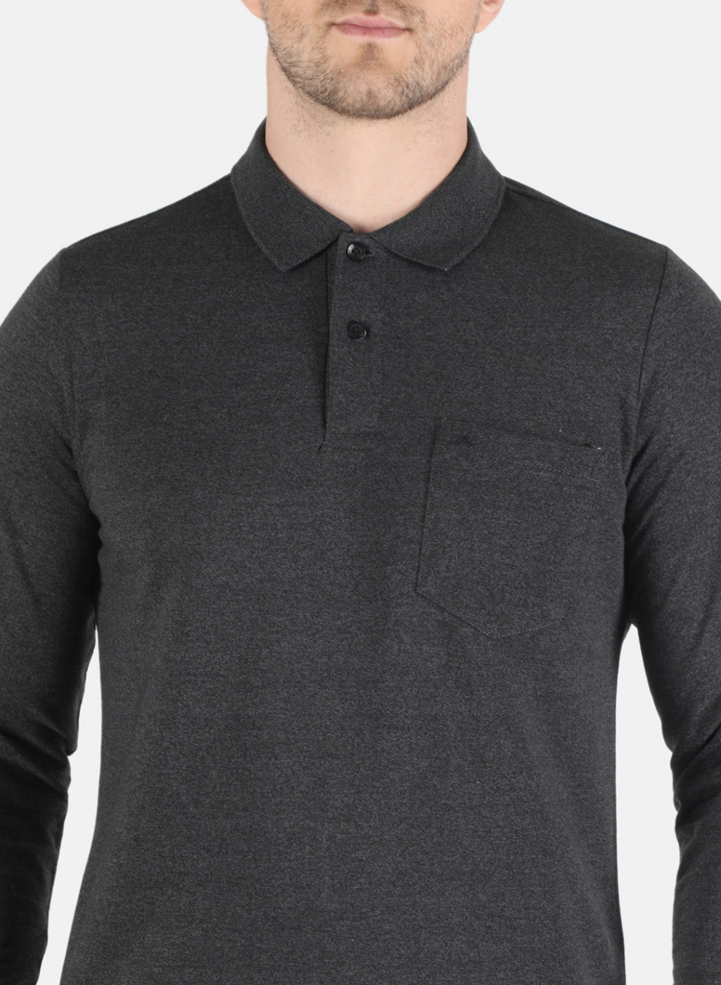 Men Grey Solid T-Shirt