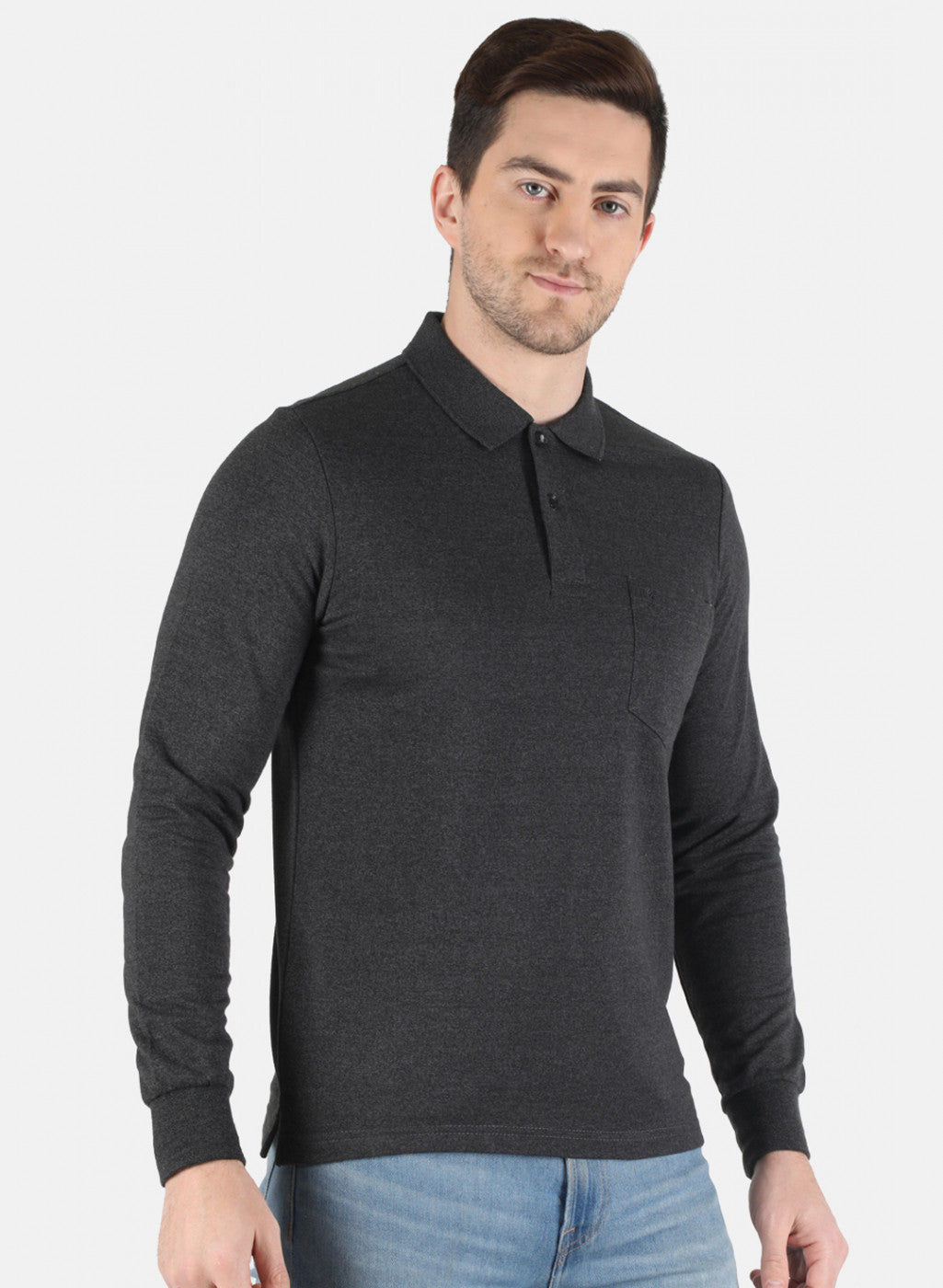 Men Grey Solid T-Shirt