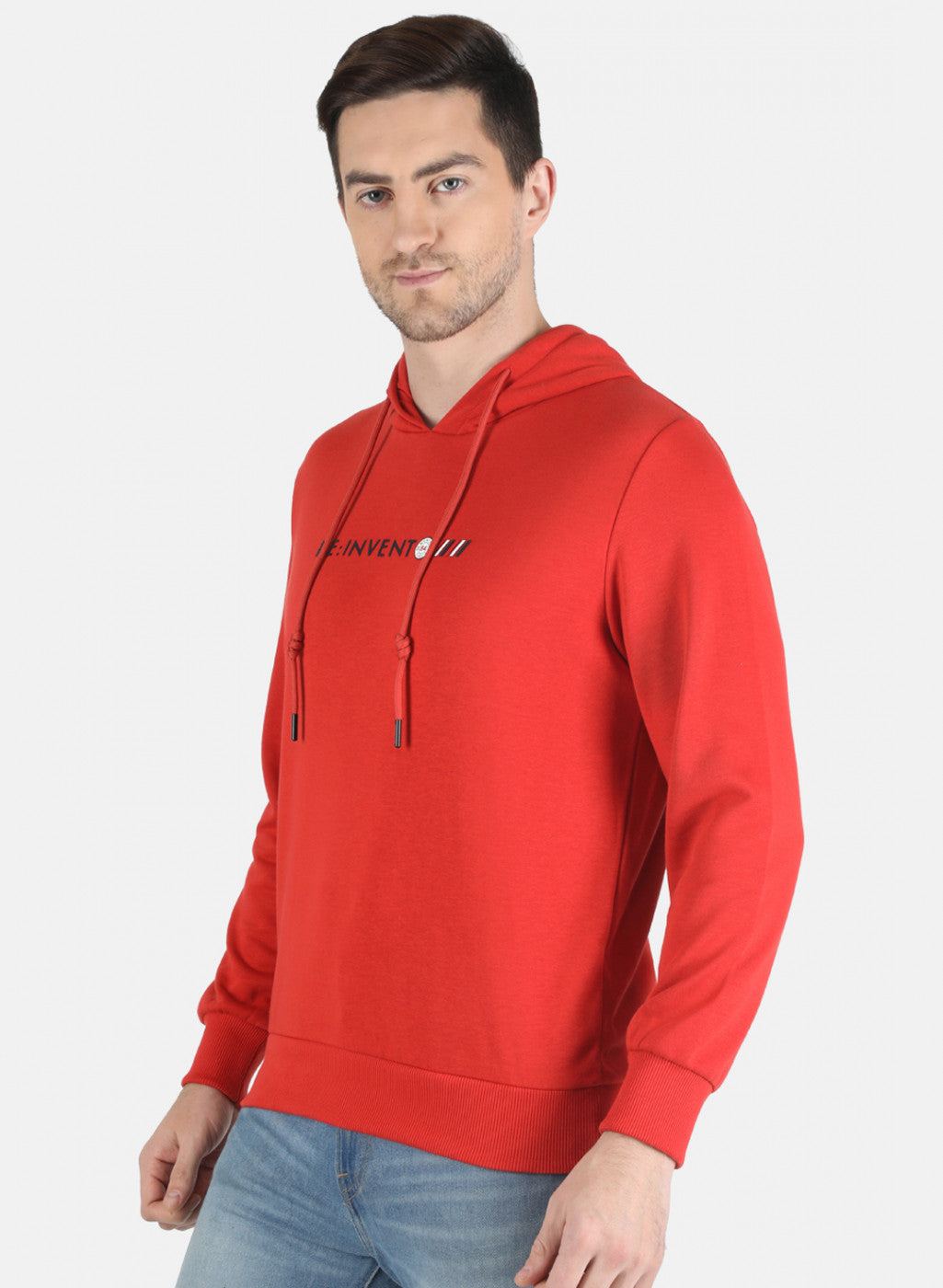 Men Orange Solid Sweatshirt