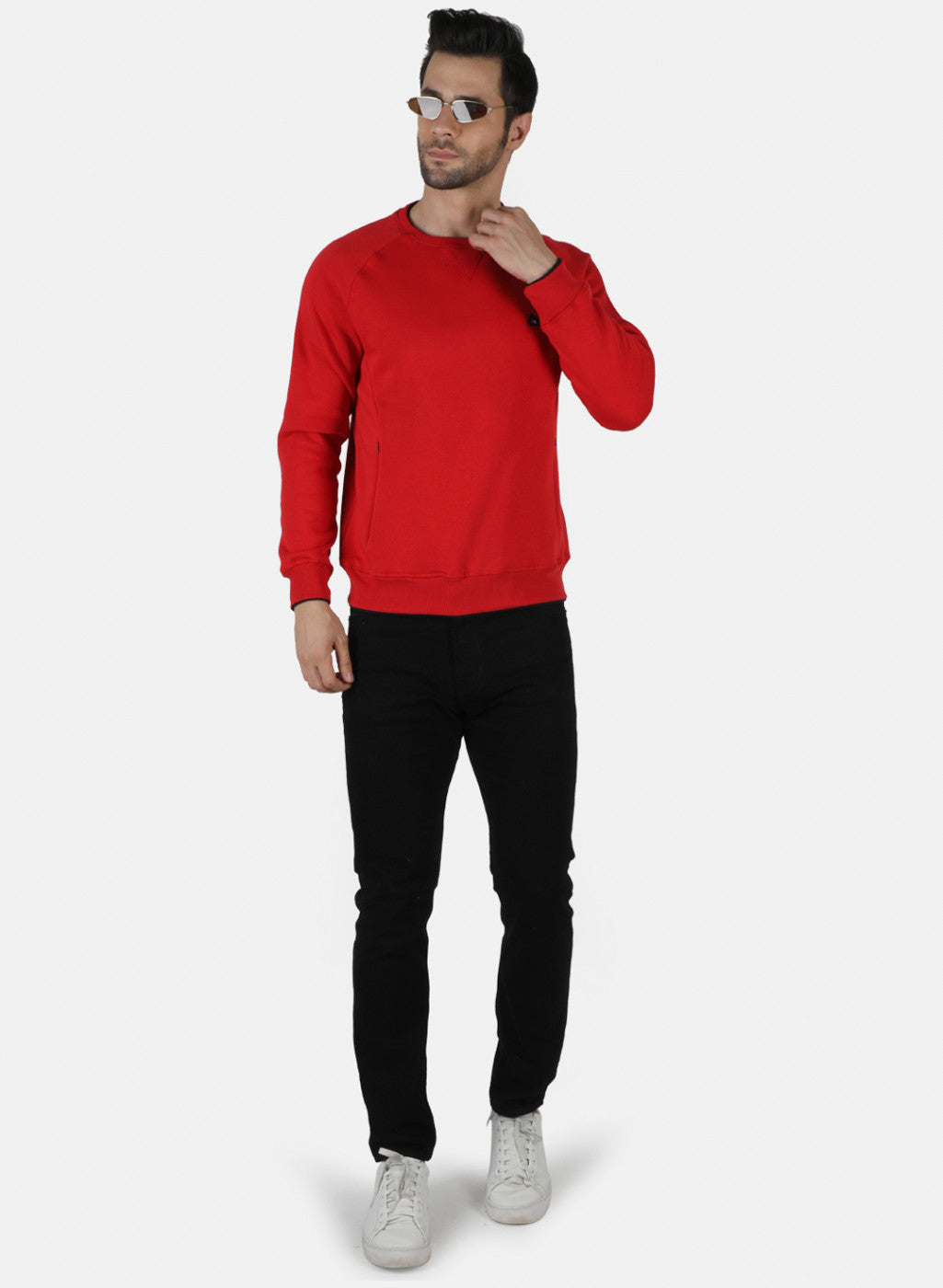 Men Red Solid T-Shirt