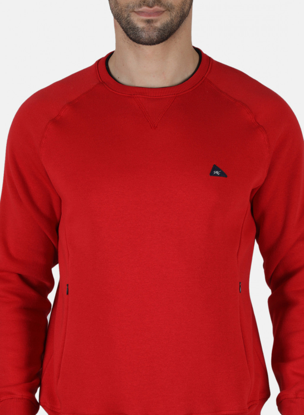 Men Red Solid T-Shirt