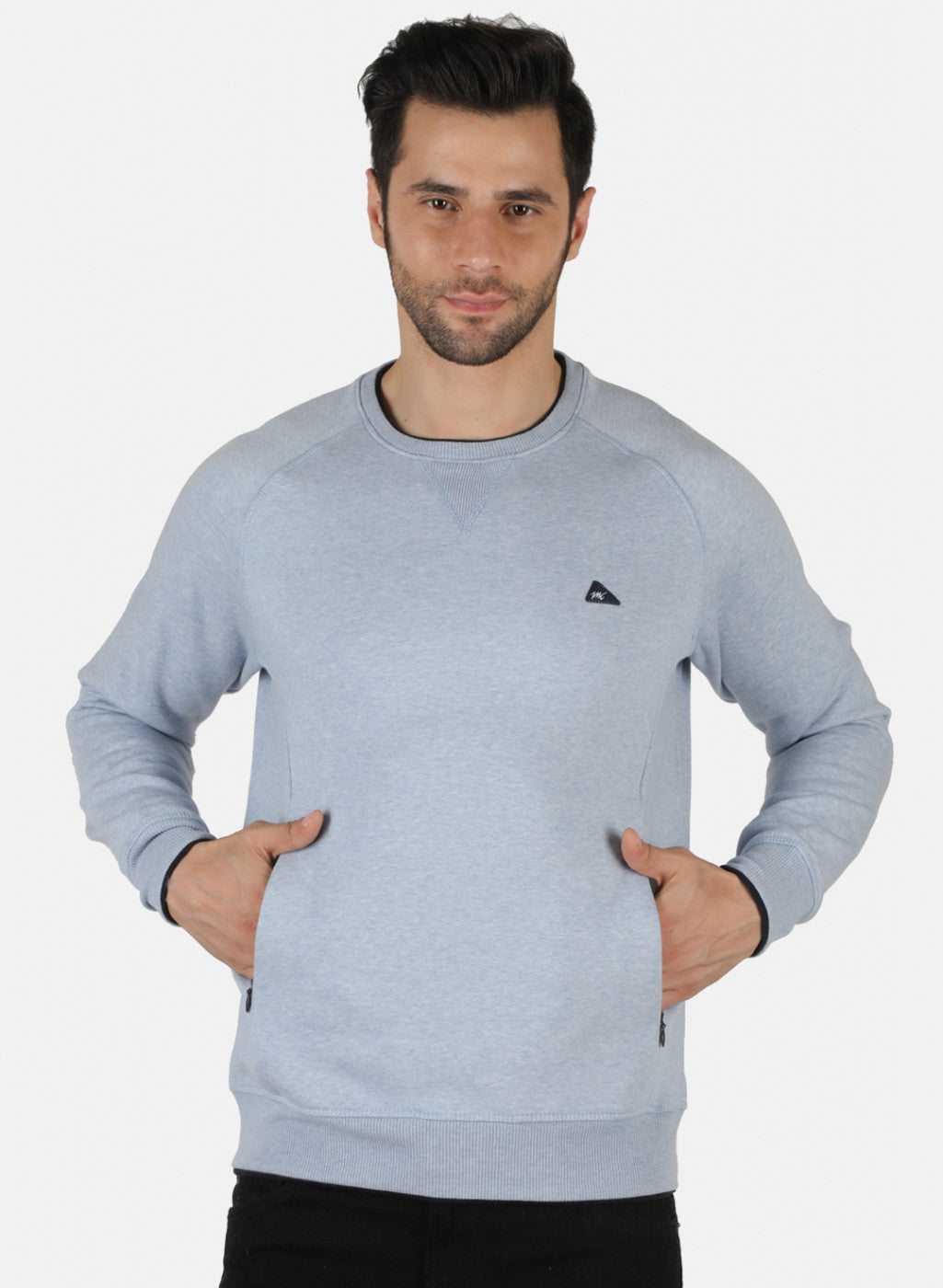 Men Blue Solid T-Shirt