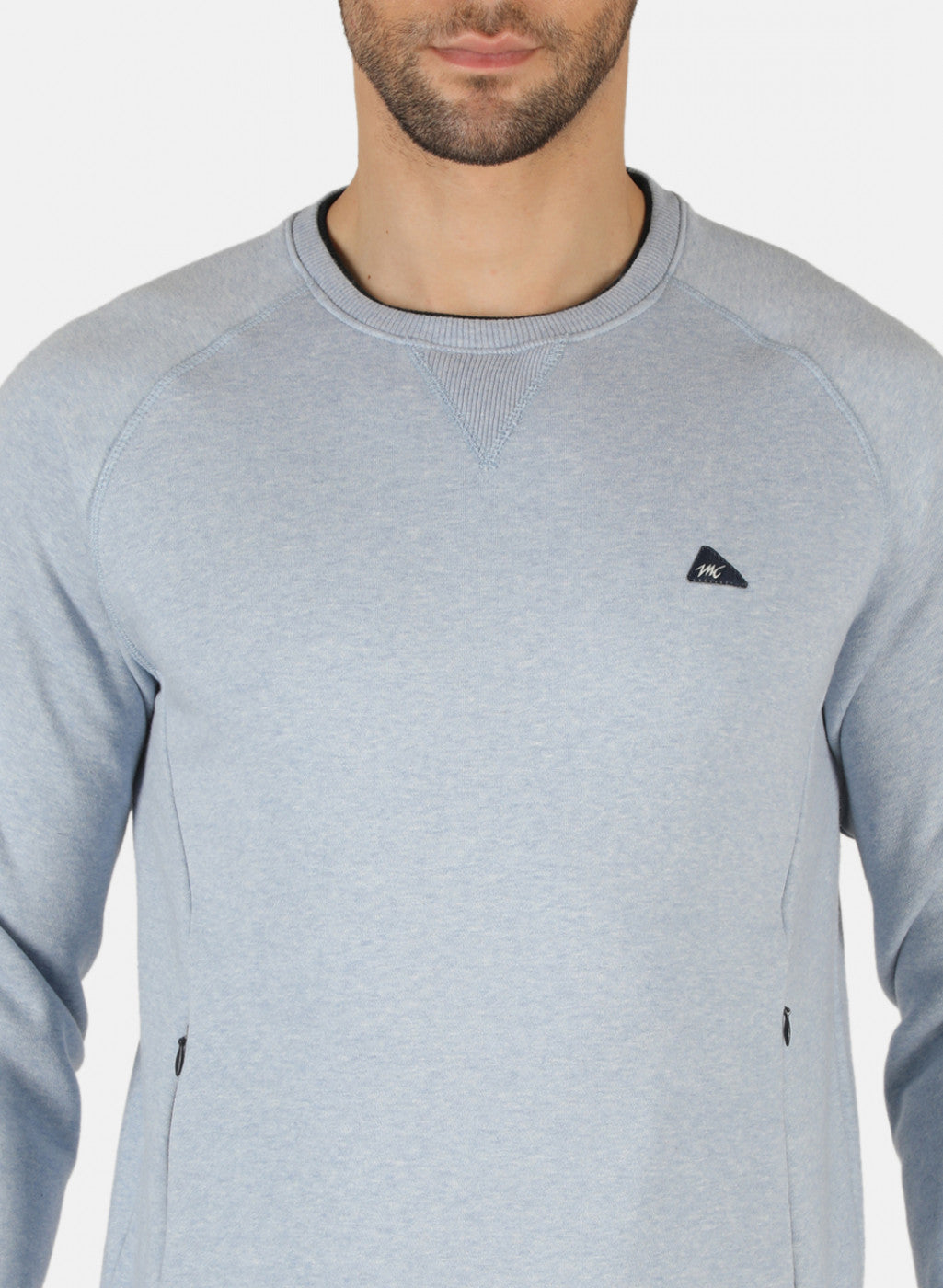 Men Blue Solid T-Shirt