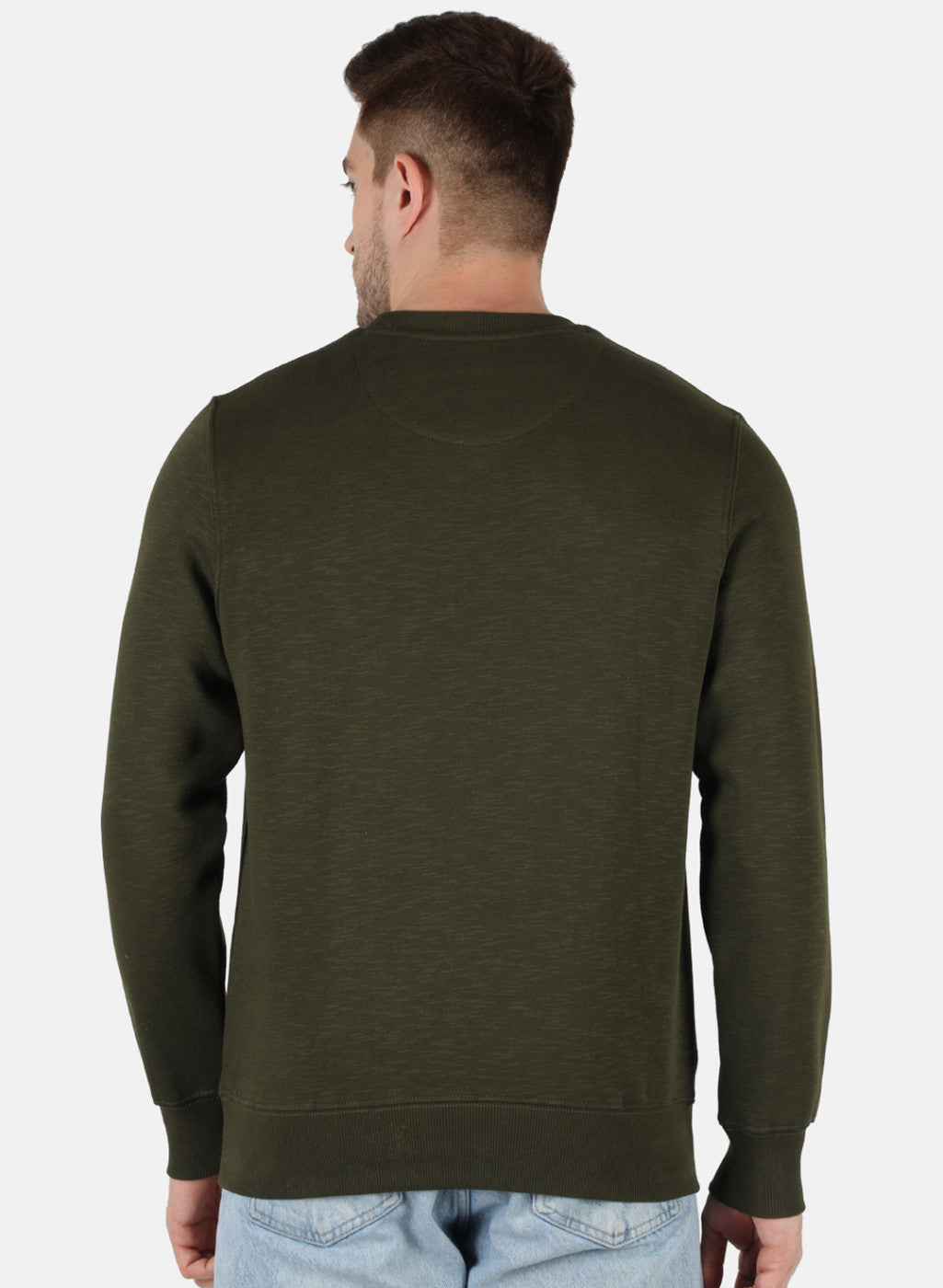 Men Olive Solid T-Shirt