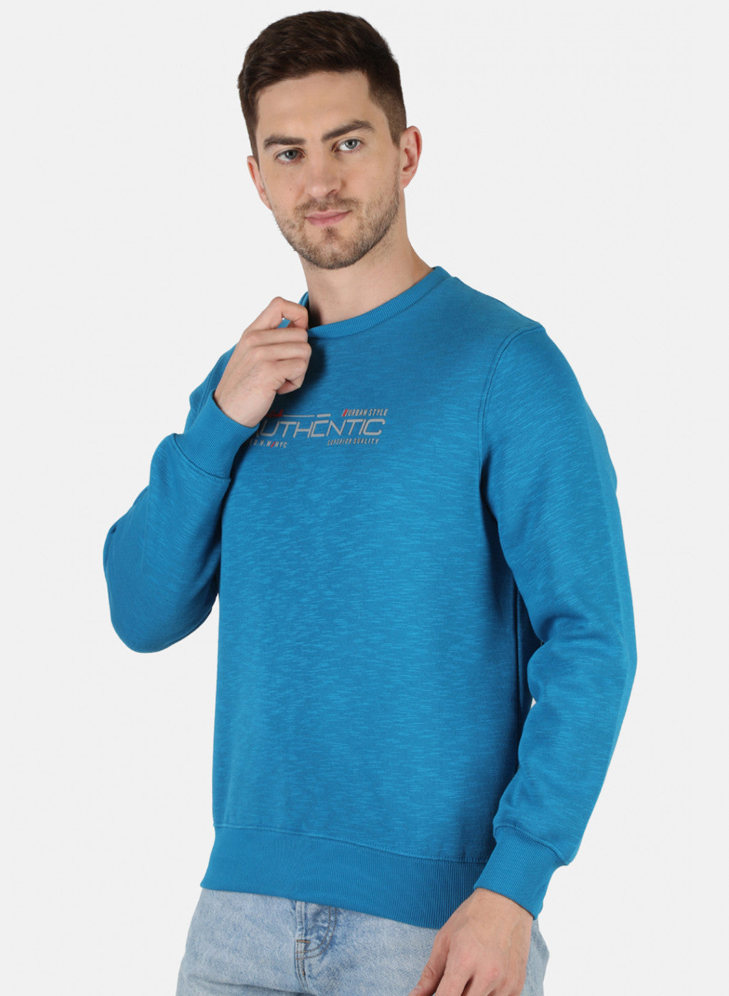 Men Blue Solid T-Shirt