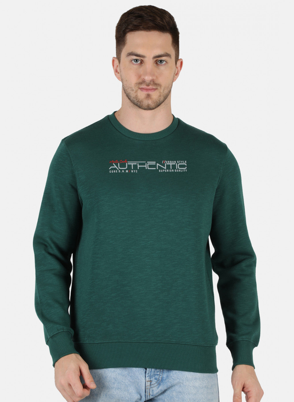 Men Green Solid T-Shirt