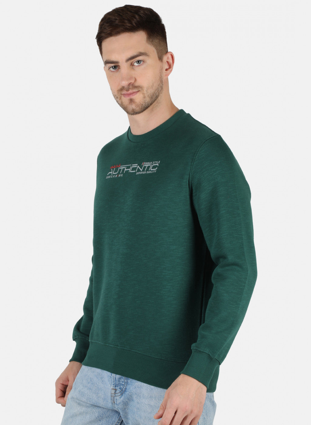 Men Green Solid T-Shirt