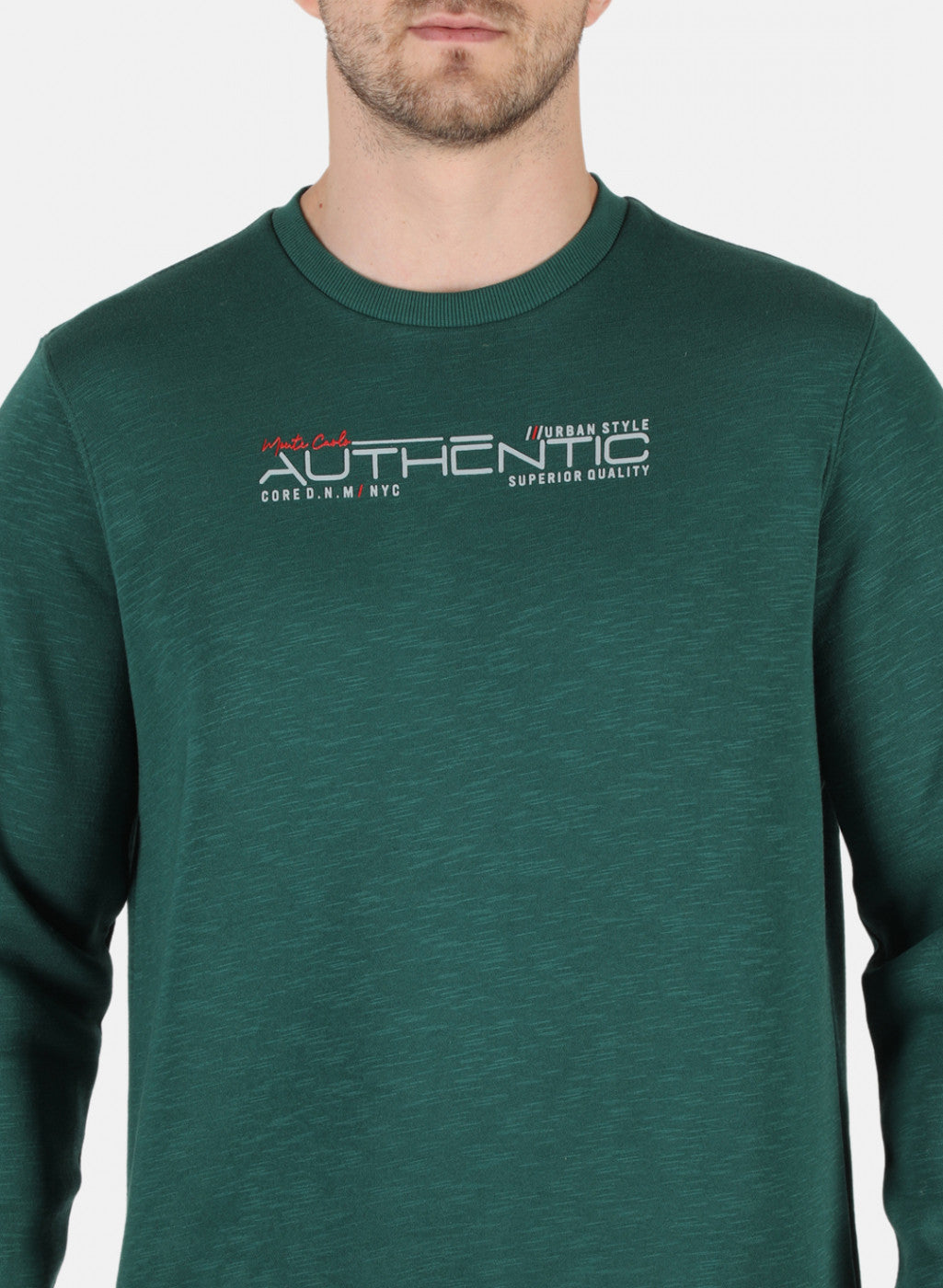 Men Green Solid T-Shirt