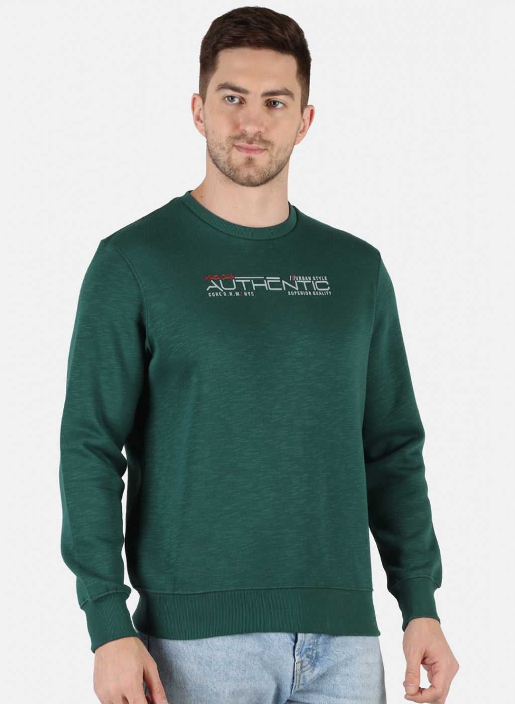 Men Green Solid T-Shirt