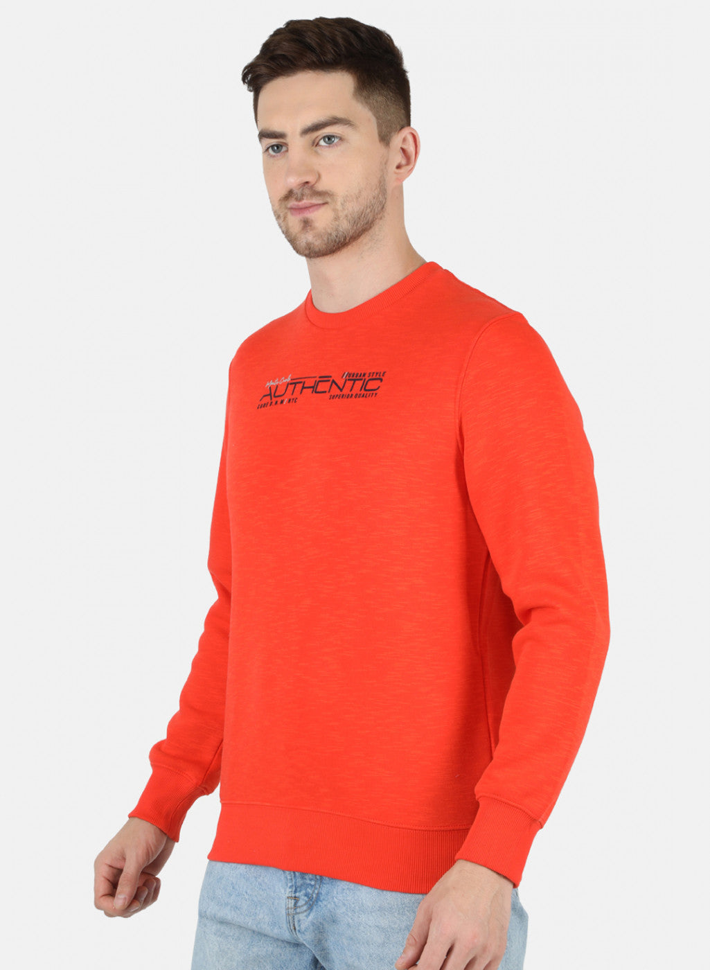 Men Orange Solid T-Shirt