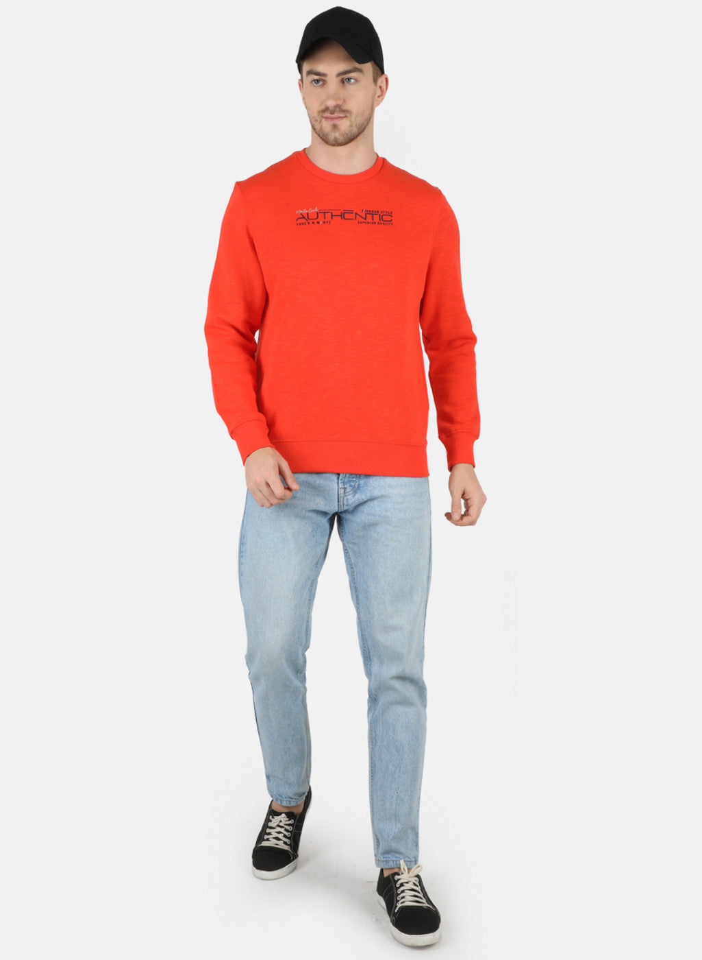 Men Orange Solid T-Shirt