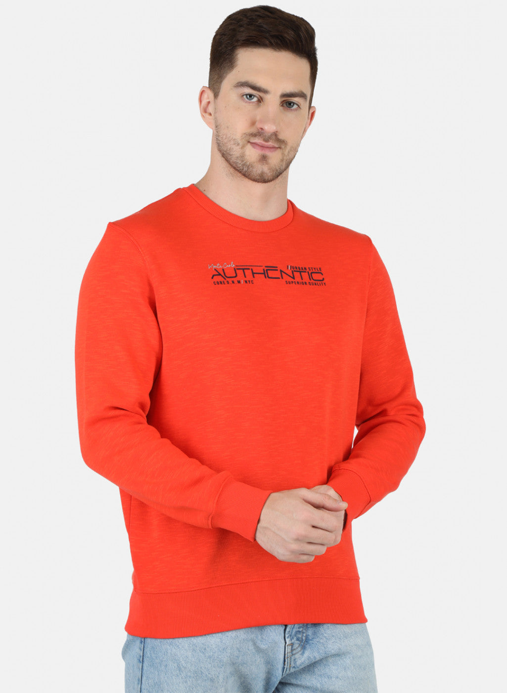 Men Orange Solid T-Shirt