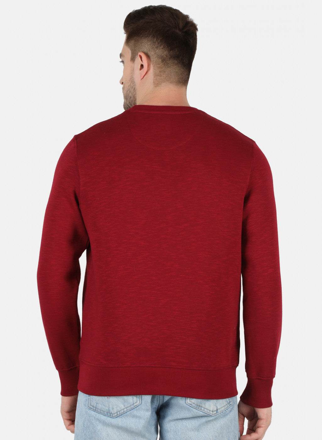 Men Maroon Solid T-Shirt