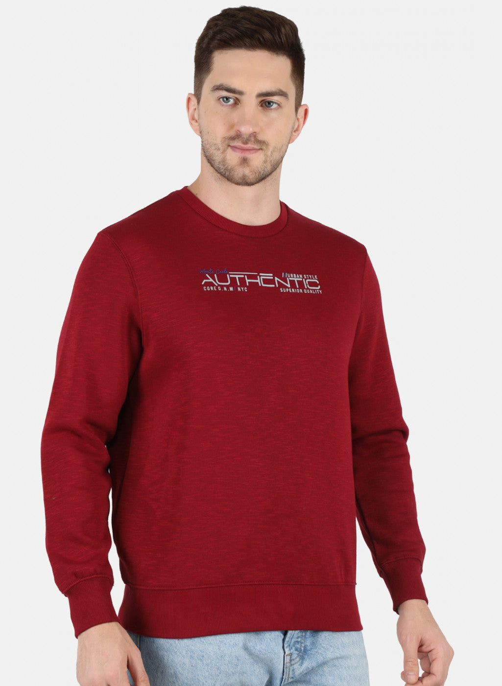 Men Maroon Solid T-Shirt