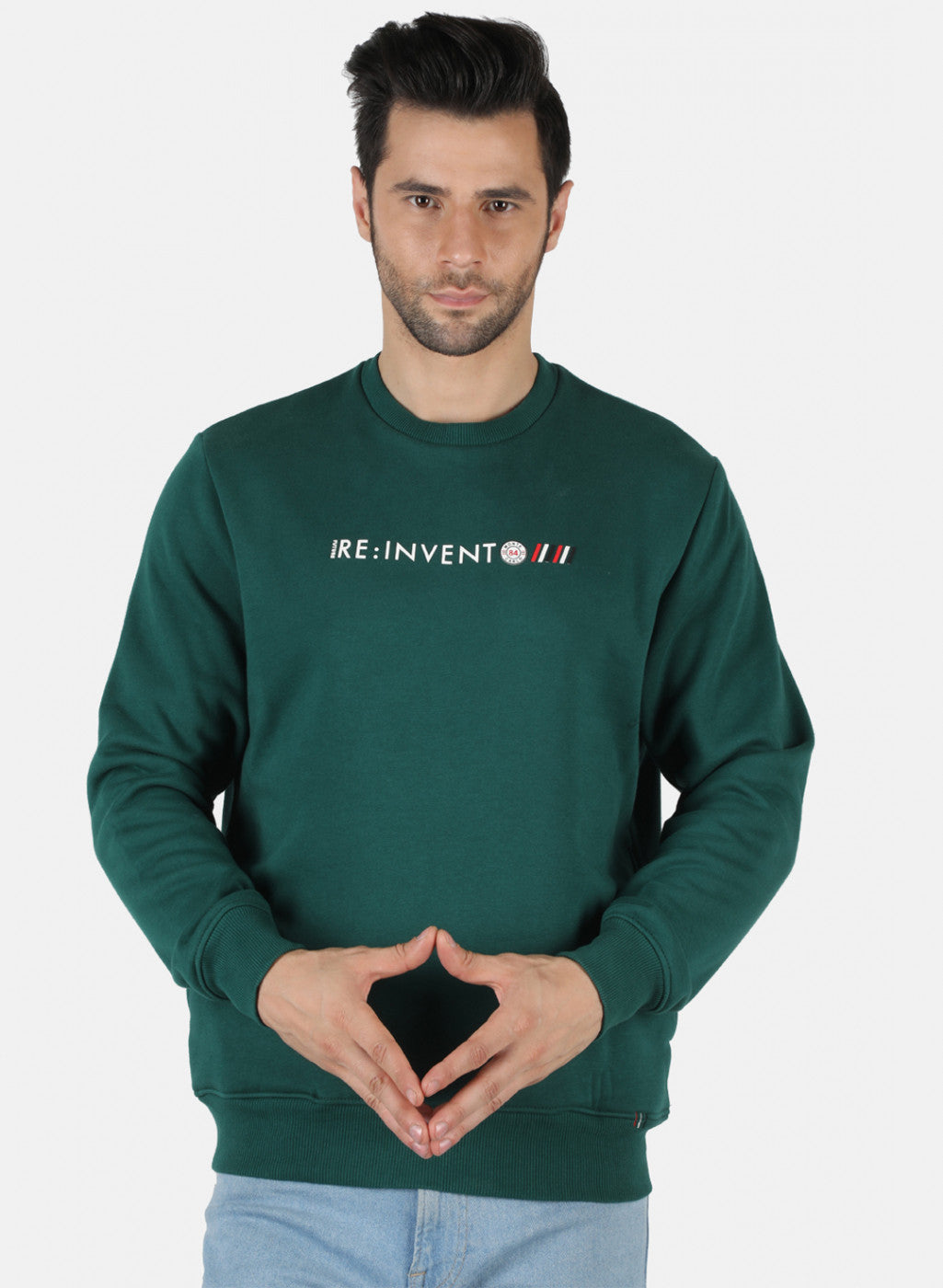 Men Green Solid T-Shirt