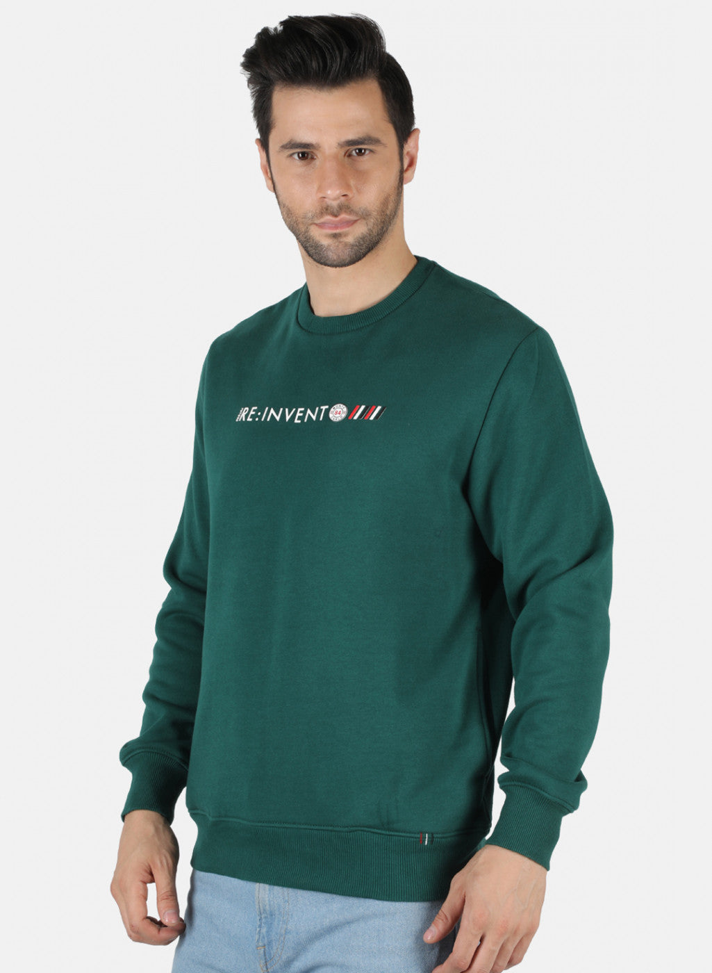 Men Green Solid T-Shirt