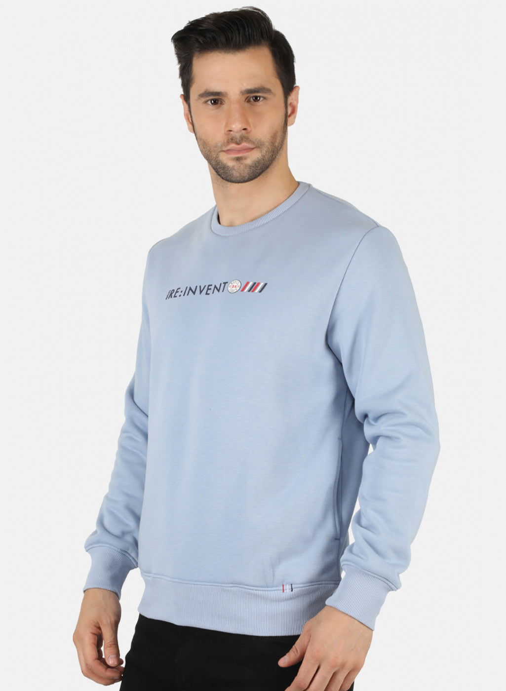 Men Blue Solid T-Shirt