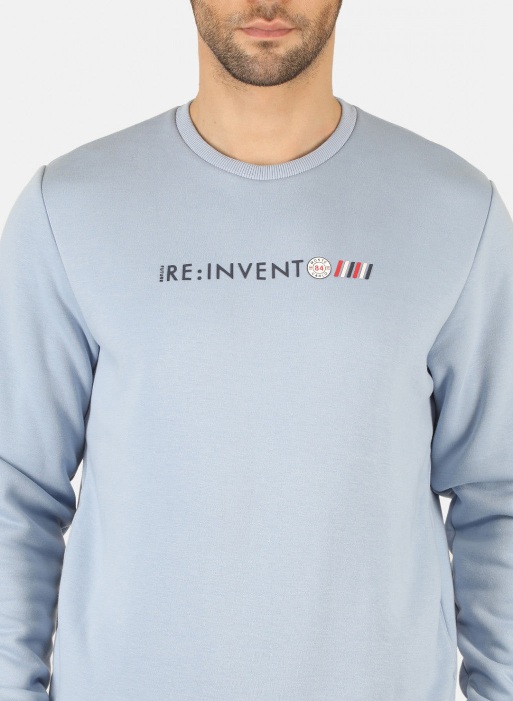 Men Blue Solid T-Shirt