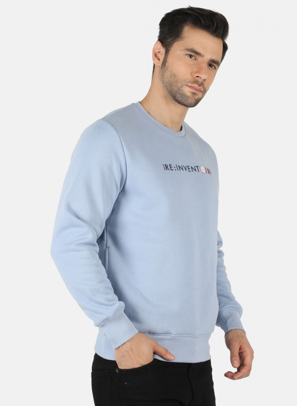 Men Blue Solid T-Shirt