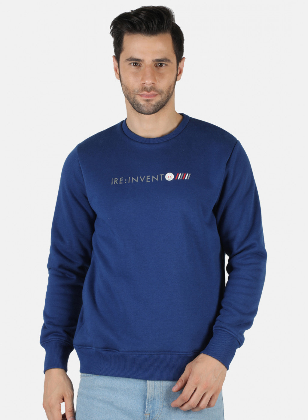 Men Blue Solid T-Shirt