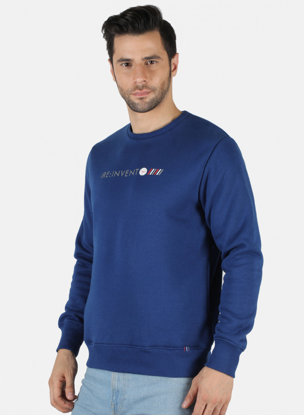 Men Blue Solid T-Shirt