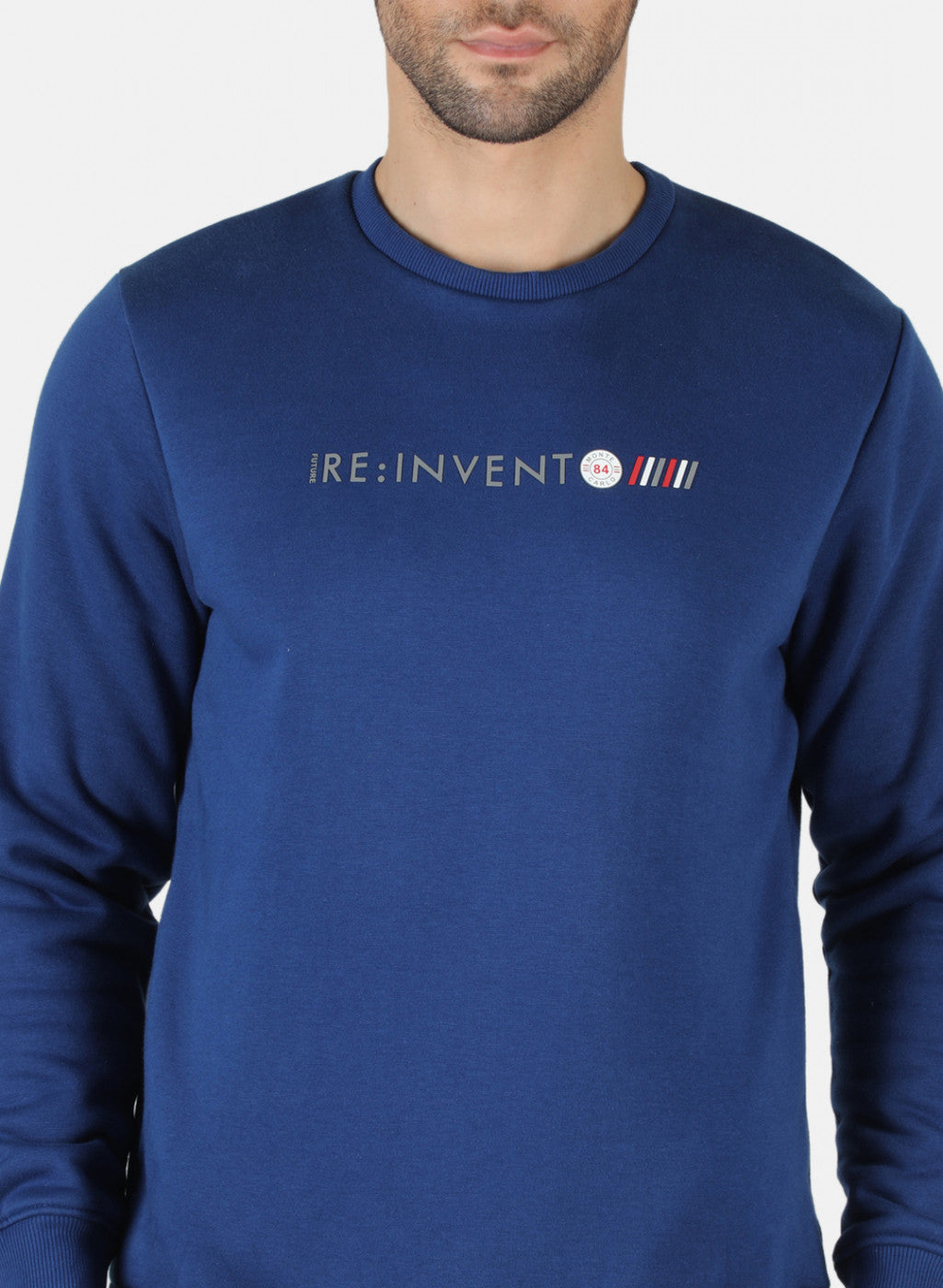 Men Blue Solid T-Shirt