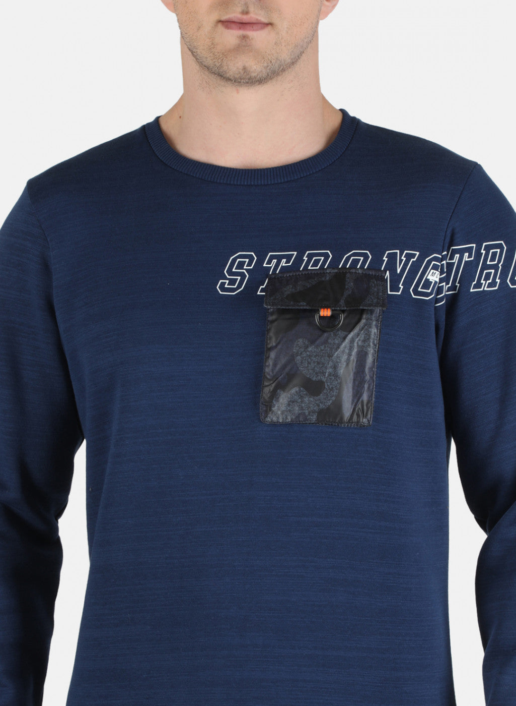 Men NAvy Blue Printed Sweatshirt