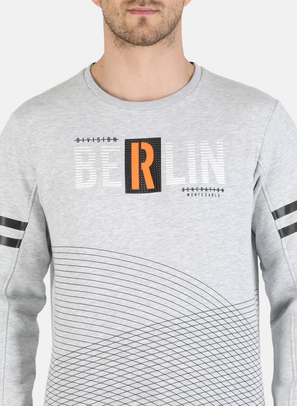 Men Grey Printed Sweatshirt