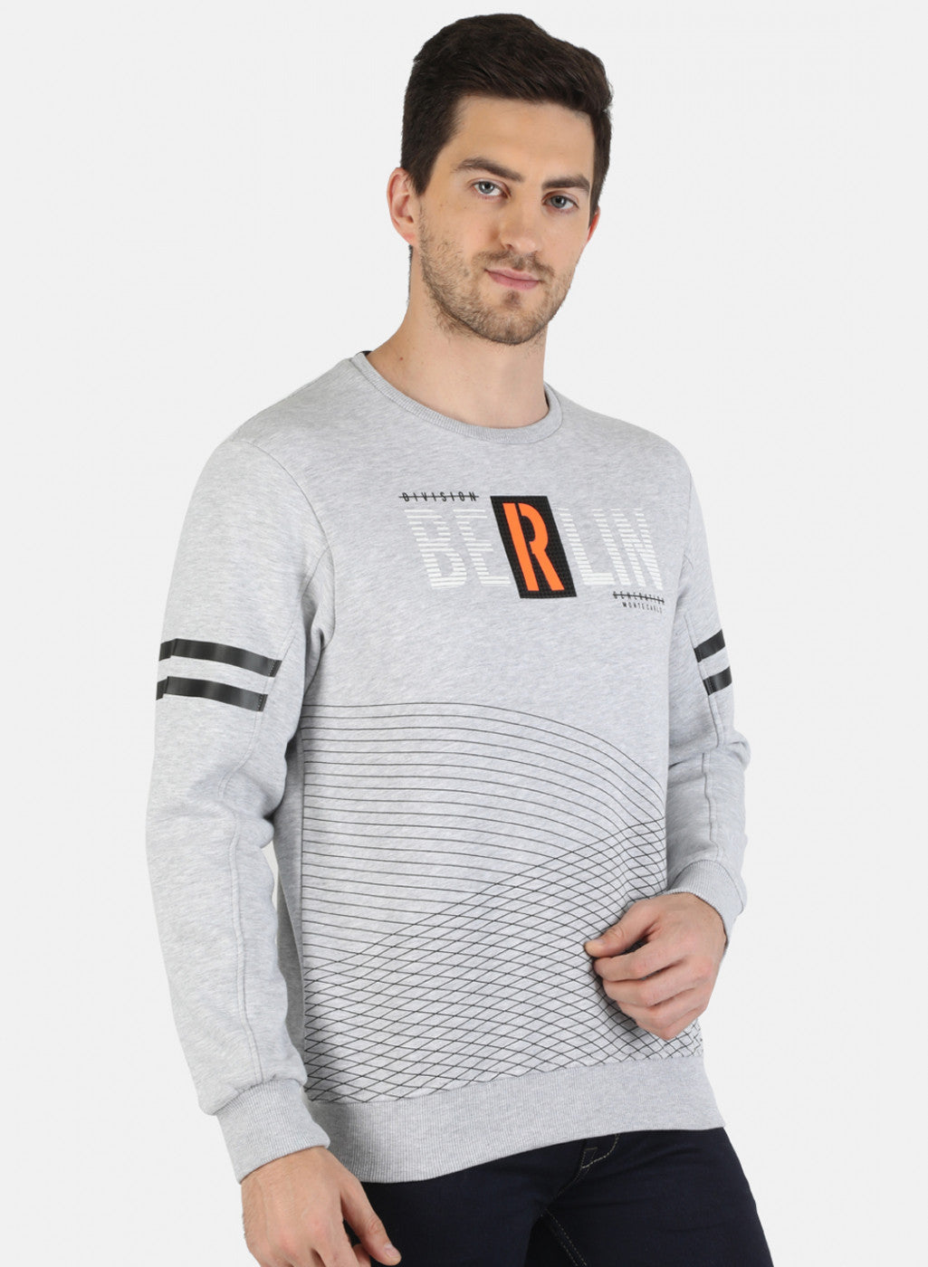 Men Grey Printed Sweatshirt