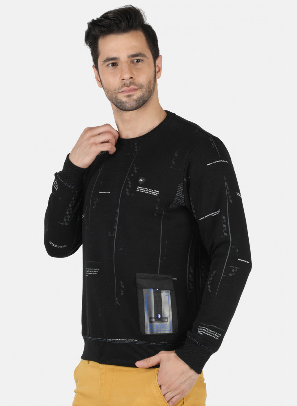 Men Black Printed Sweatshirt