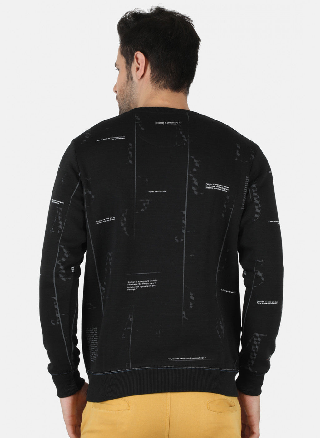 Men Black Printed Sweatshirt