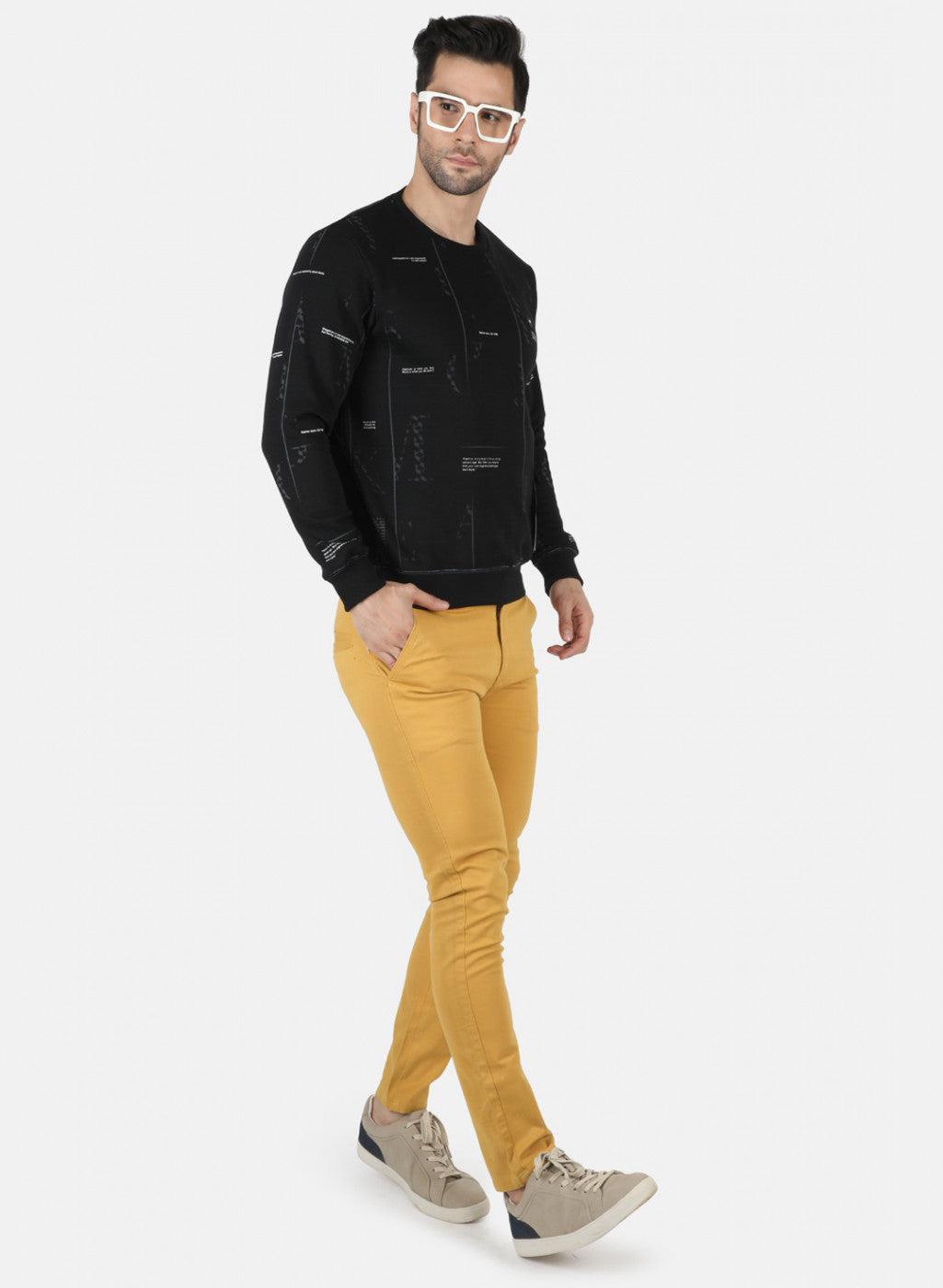 Men Black Printed Sweatshirt