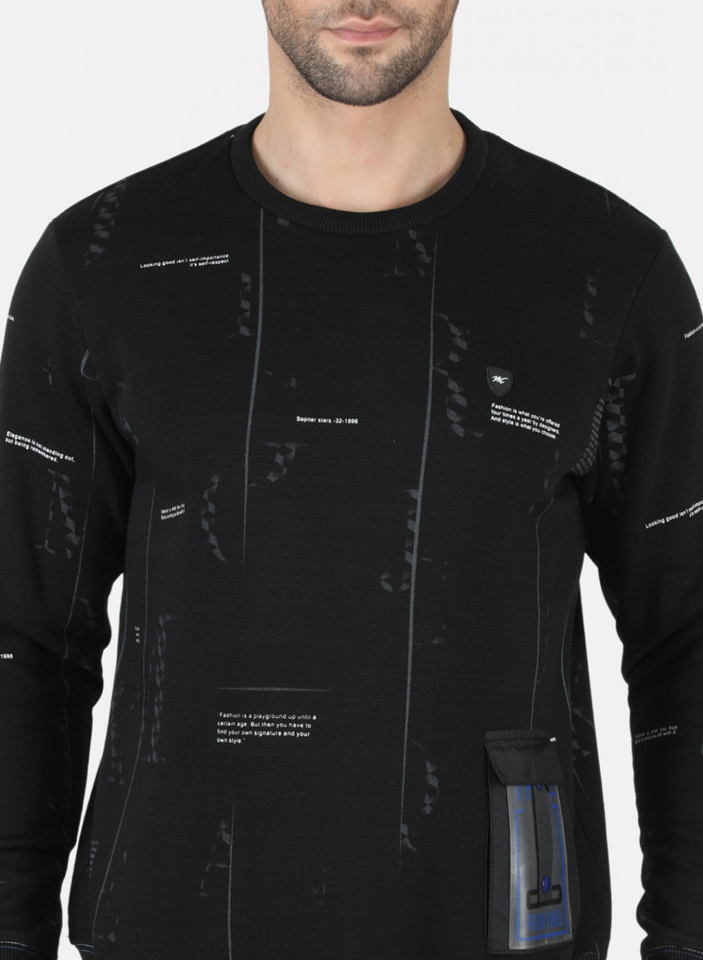 Men Black Printed Sweatshirt