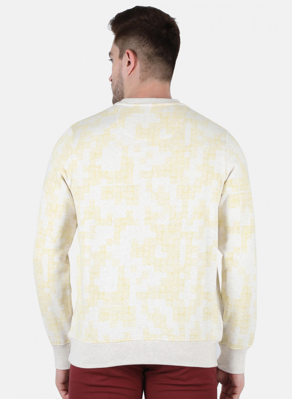 Men Beige Printed Sweatshirt