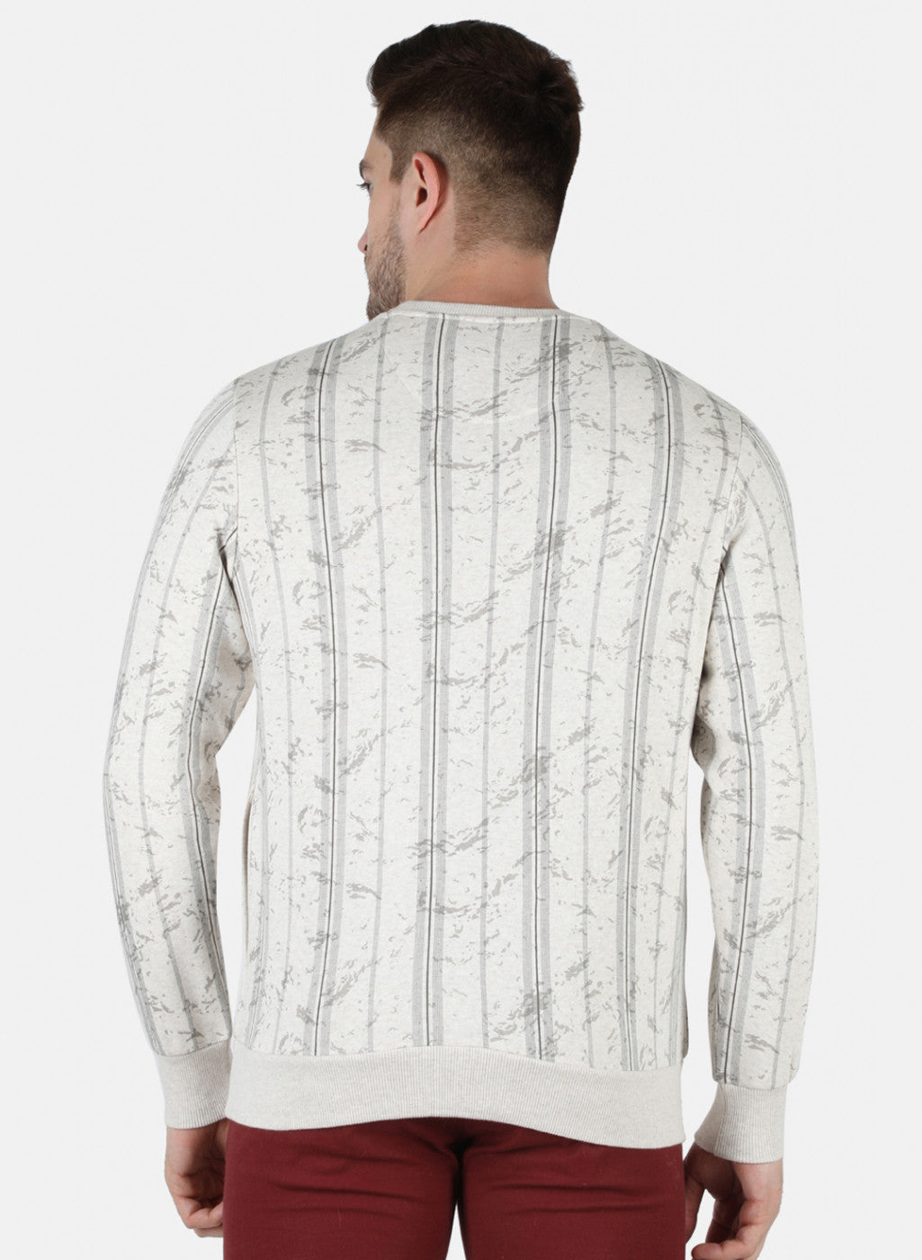 Men Beige Printed Sweatshirt
