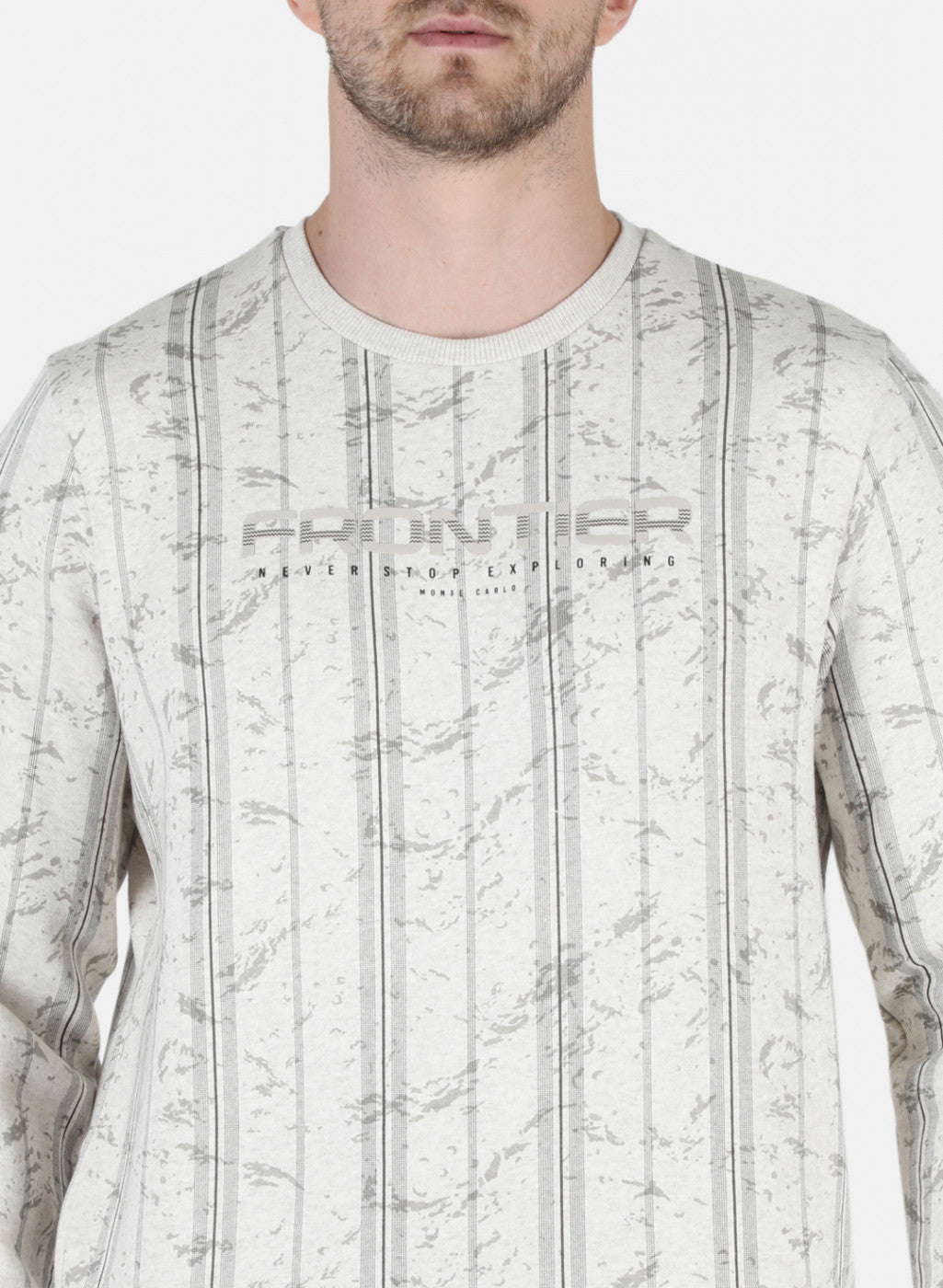 Men Beige Printed Sweatshirt