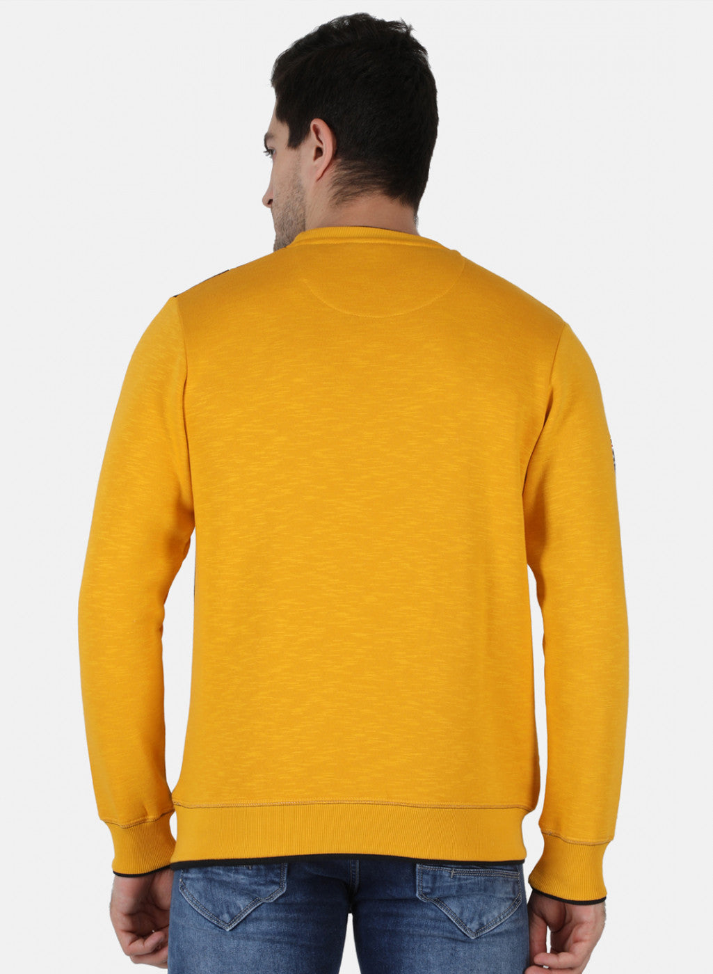Men Mustard Printed Sweatshirt