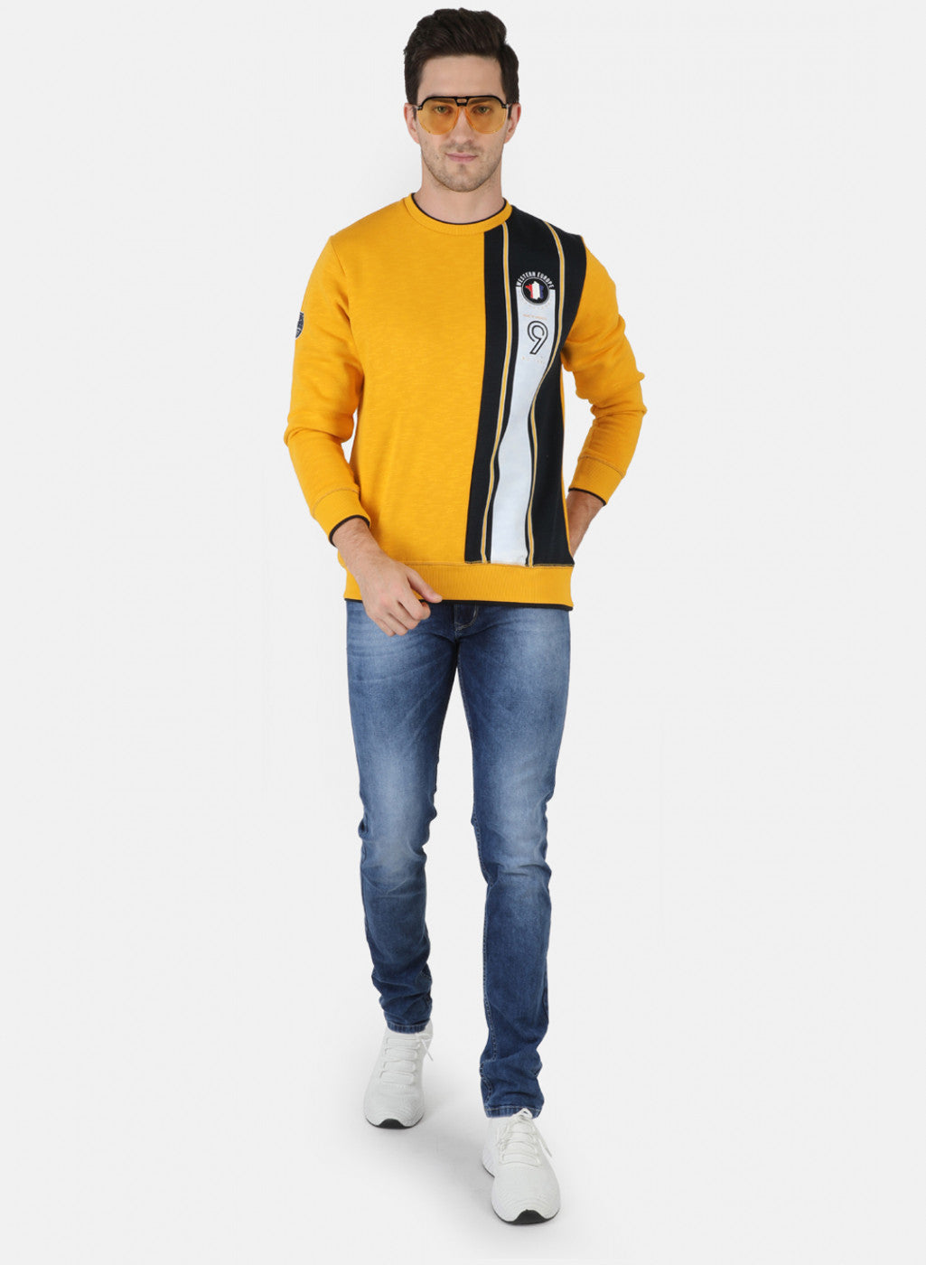 Men Mustard Printed Sweatshirt