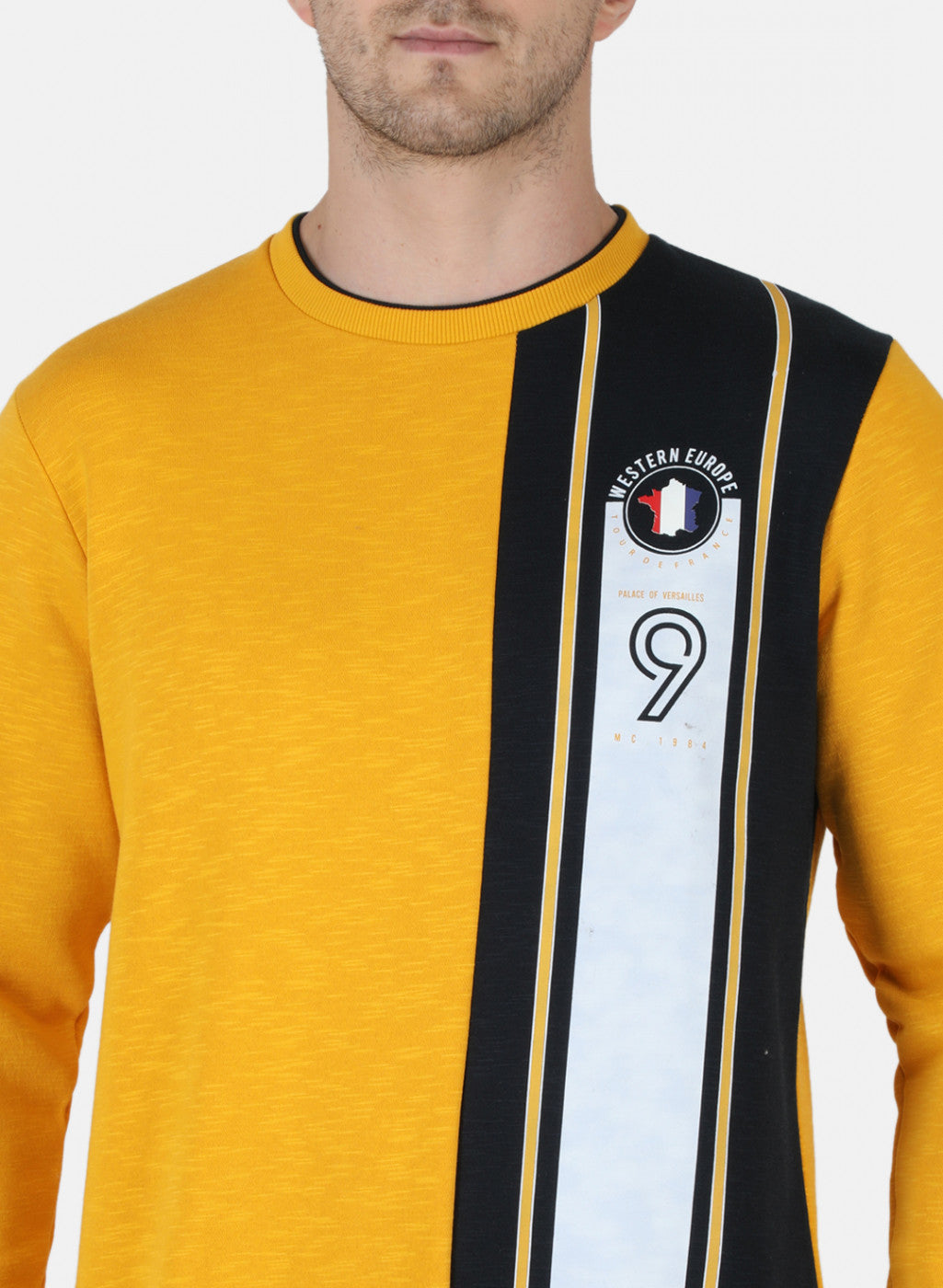 Men Mustard Printed Sweatshirt