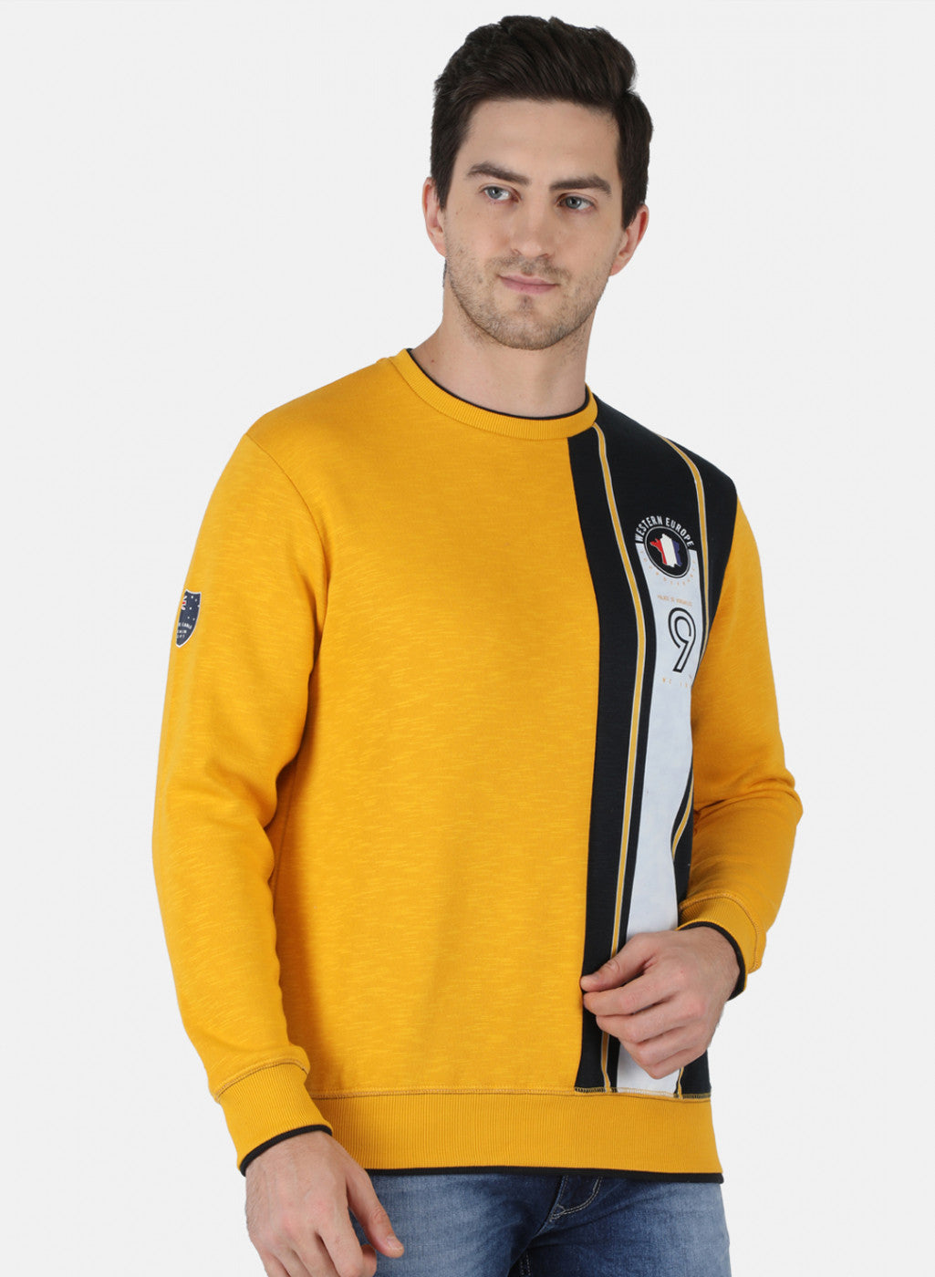 Men Mustard Printed Sweatshirt