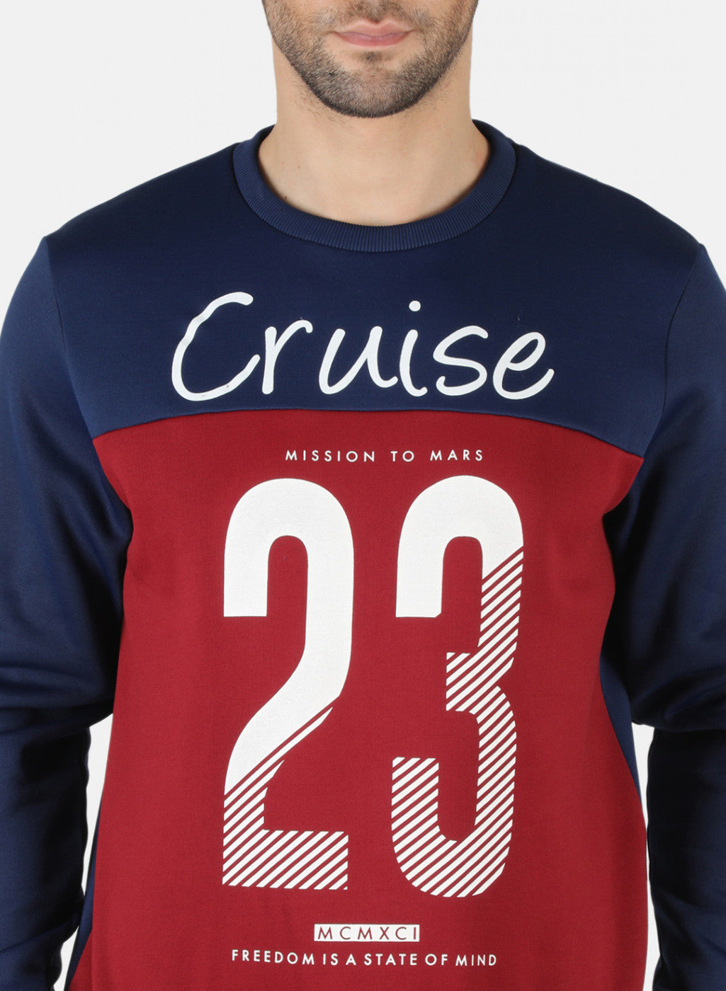 Men Blue Printed Sweatshirt