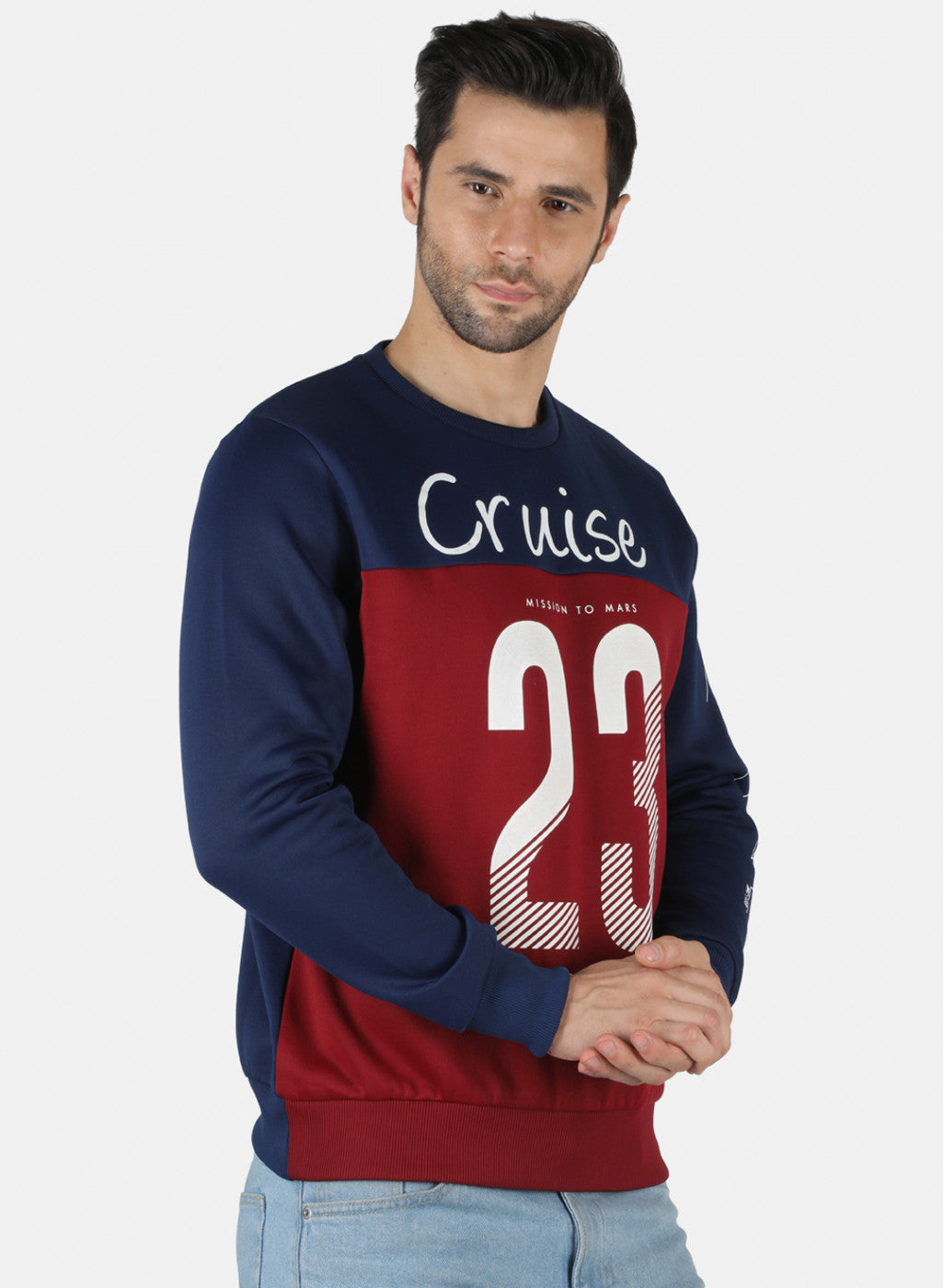 Men Blue Printed Sweatshirt