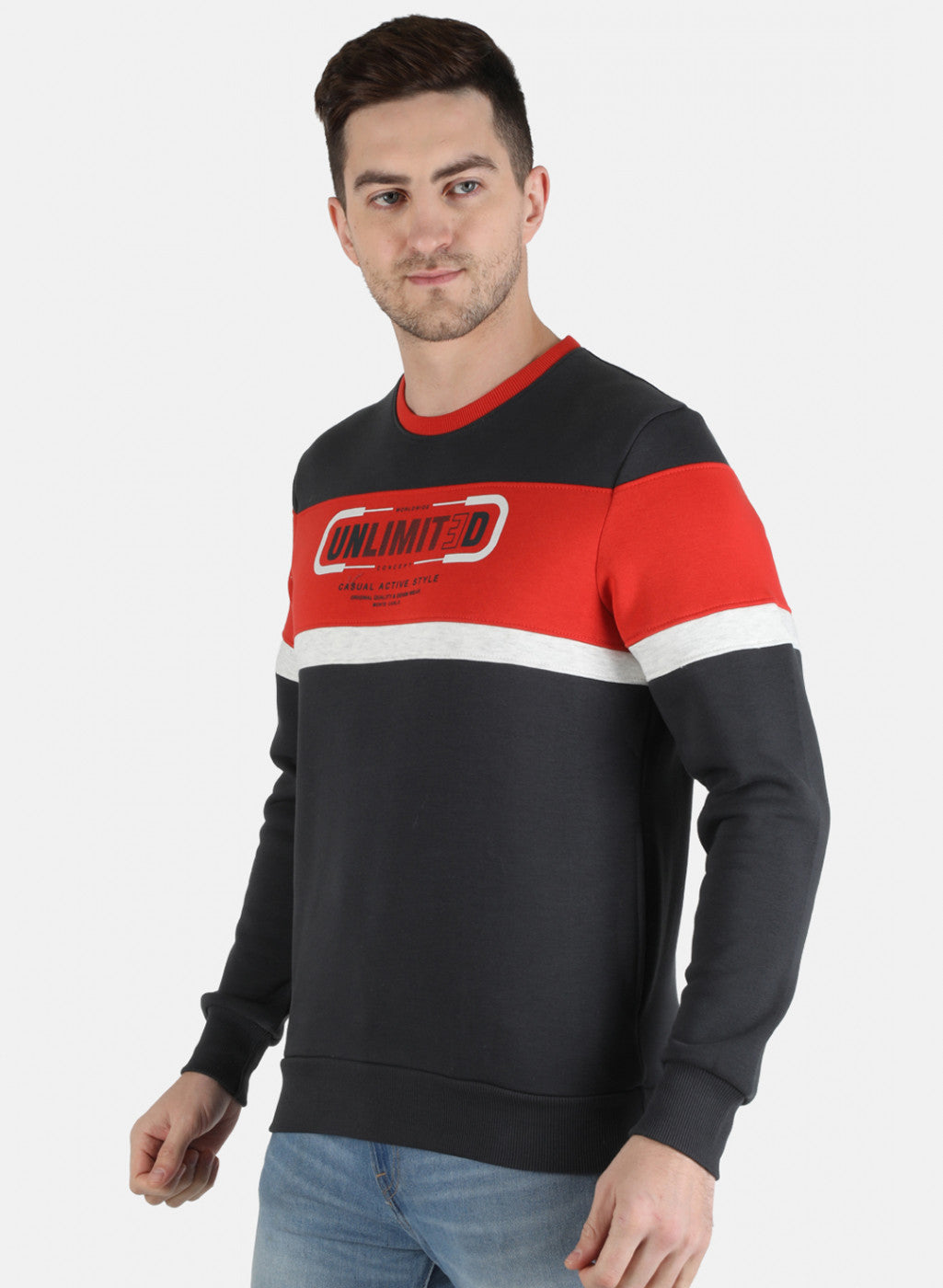 Men Orange Printed Sweatshirt
