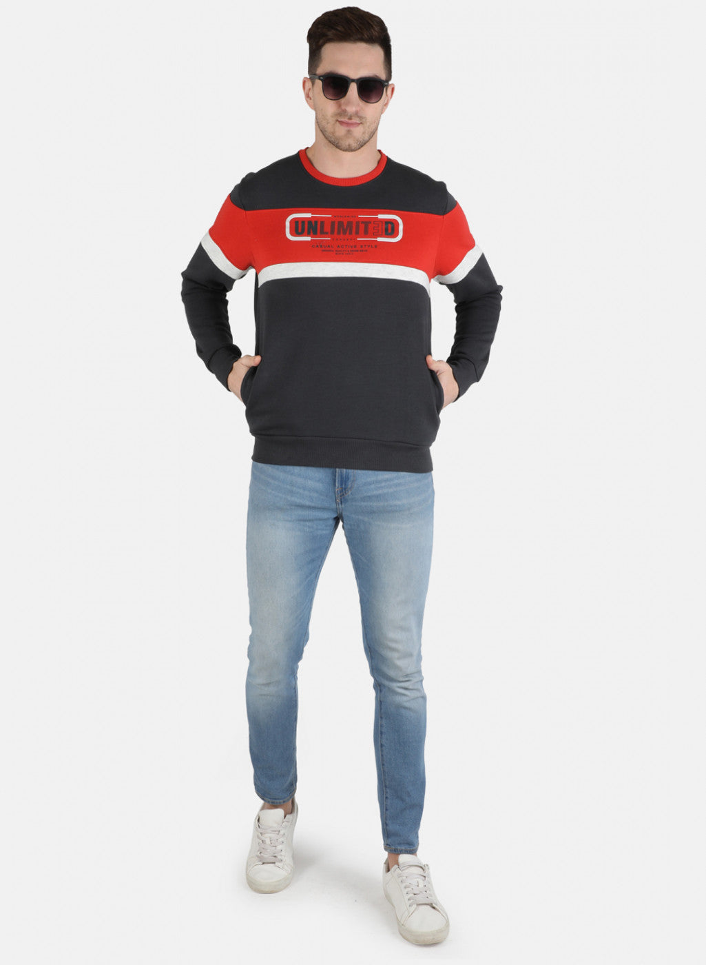 Men Orange Printed Sweatshirt
