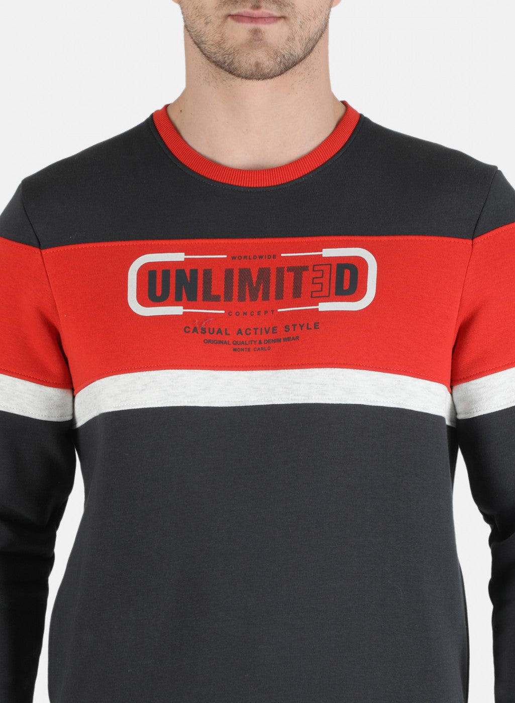 Men Orange Printed Sweatshirt