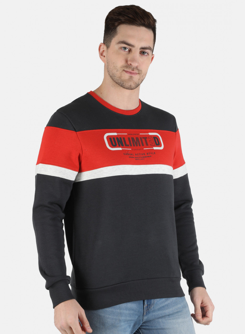 Men Orange Printed Sweatshirt