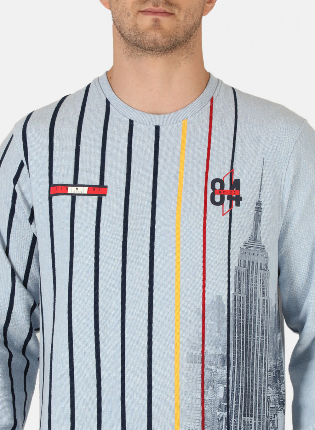 Men Blue Printed Sweatshirt