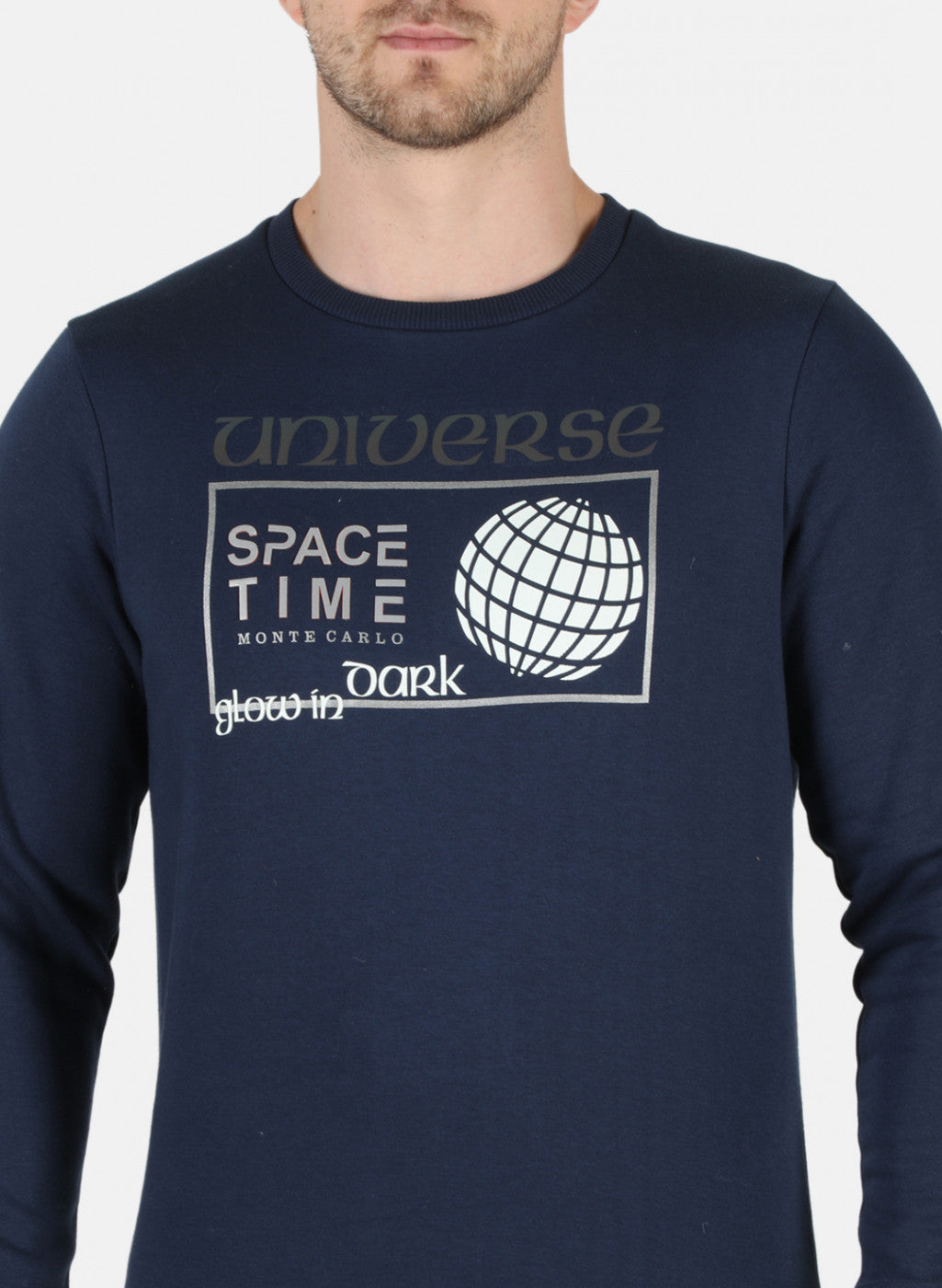 Men Blue Printed Sweatshirt