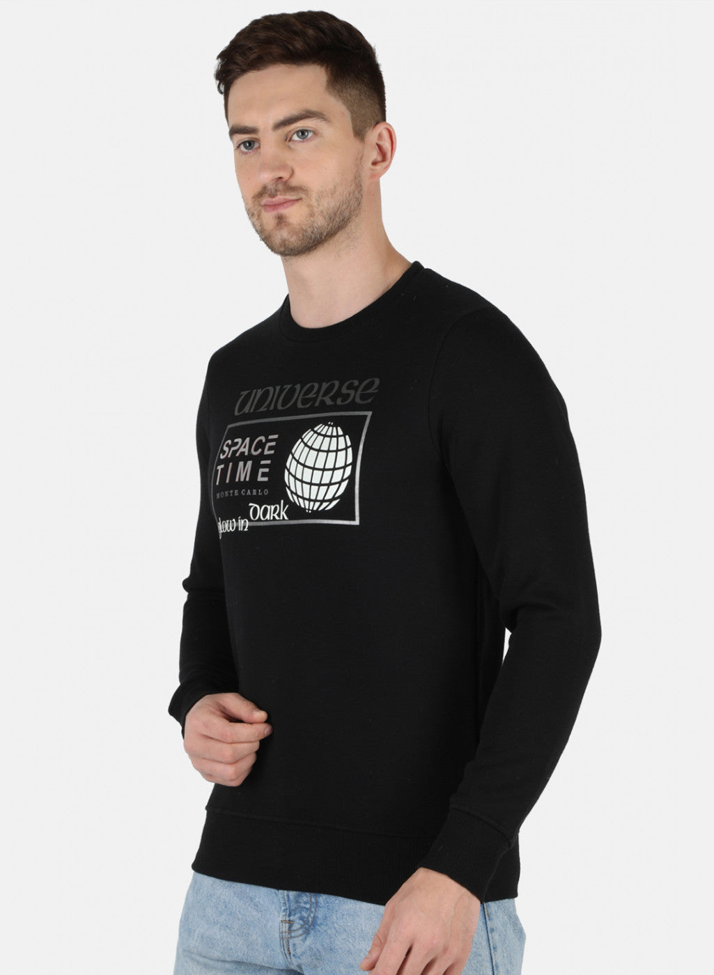 Men Black Printed Sweatshirt