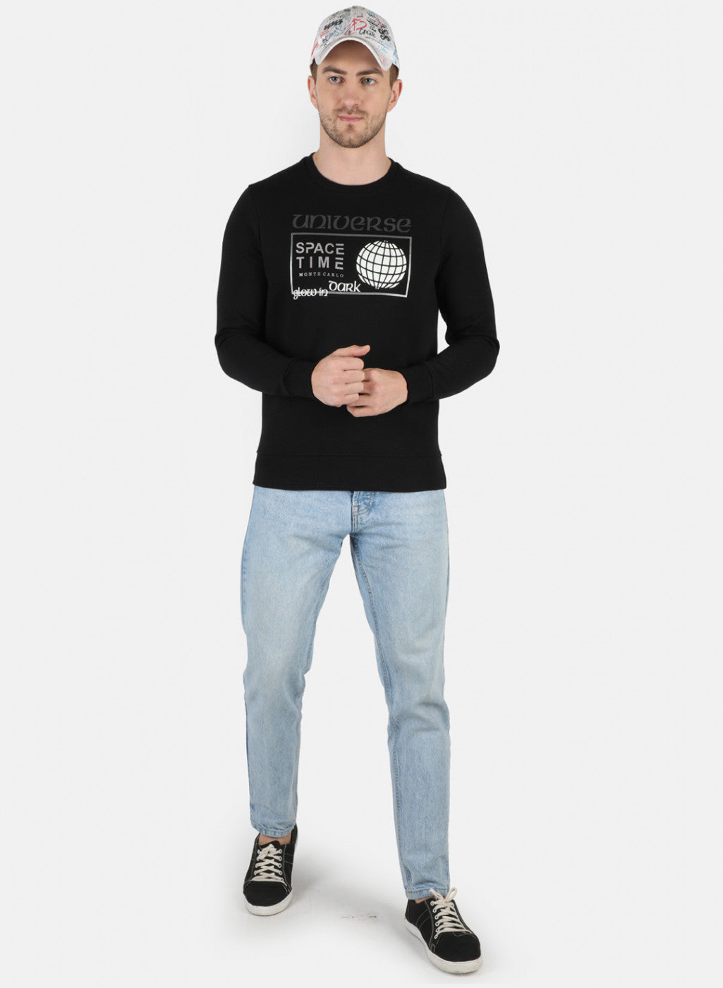 Men Black Printed Sweatshirt